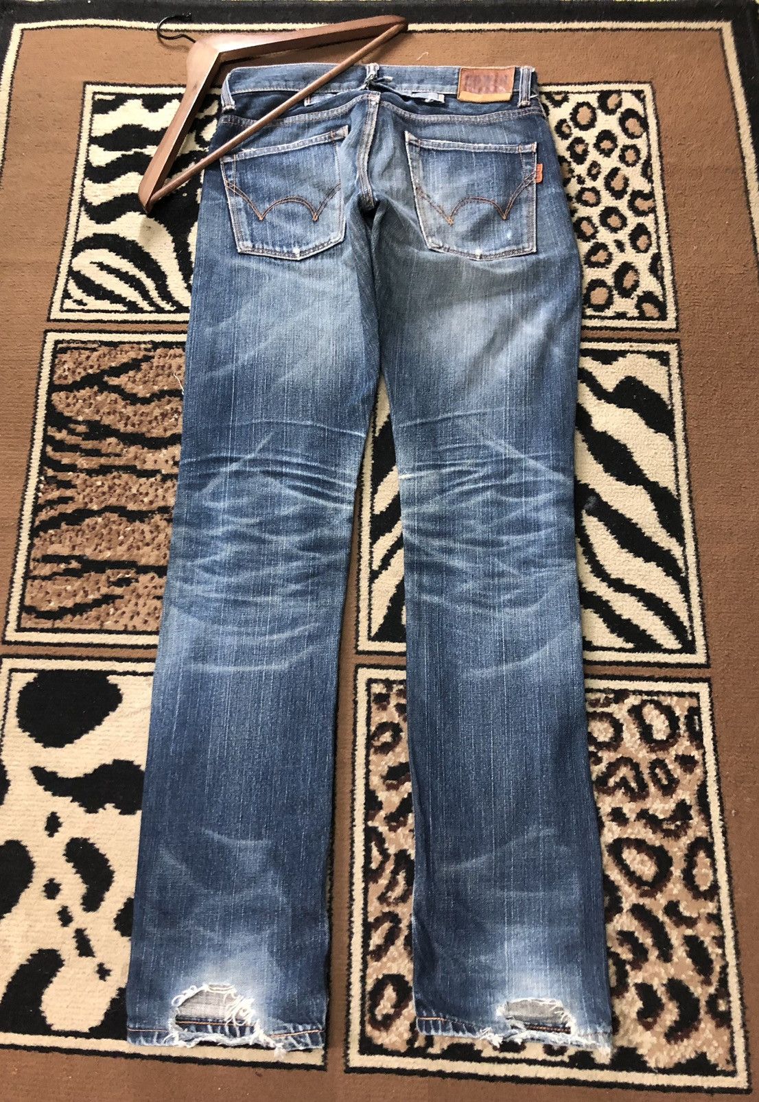Edwin × Vintage VINTAGE SELVEDGE EDWIN 505zxx BUCKLE BACK DISTRESED GRUNGE Size US 29 - 10 Thumbnail