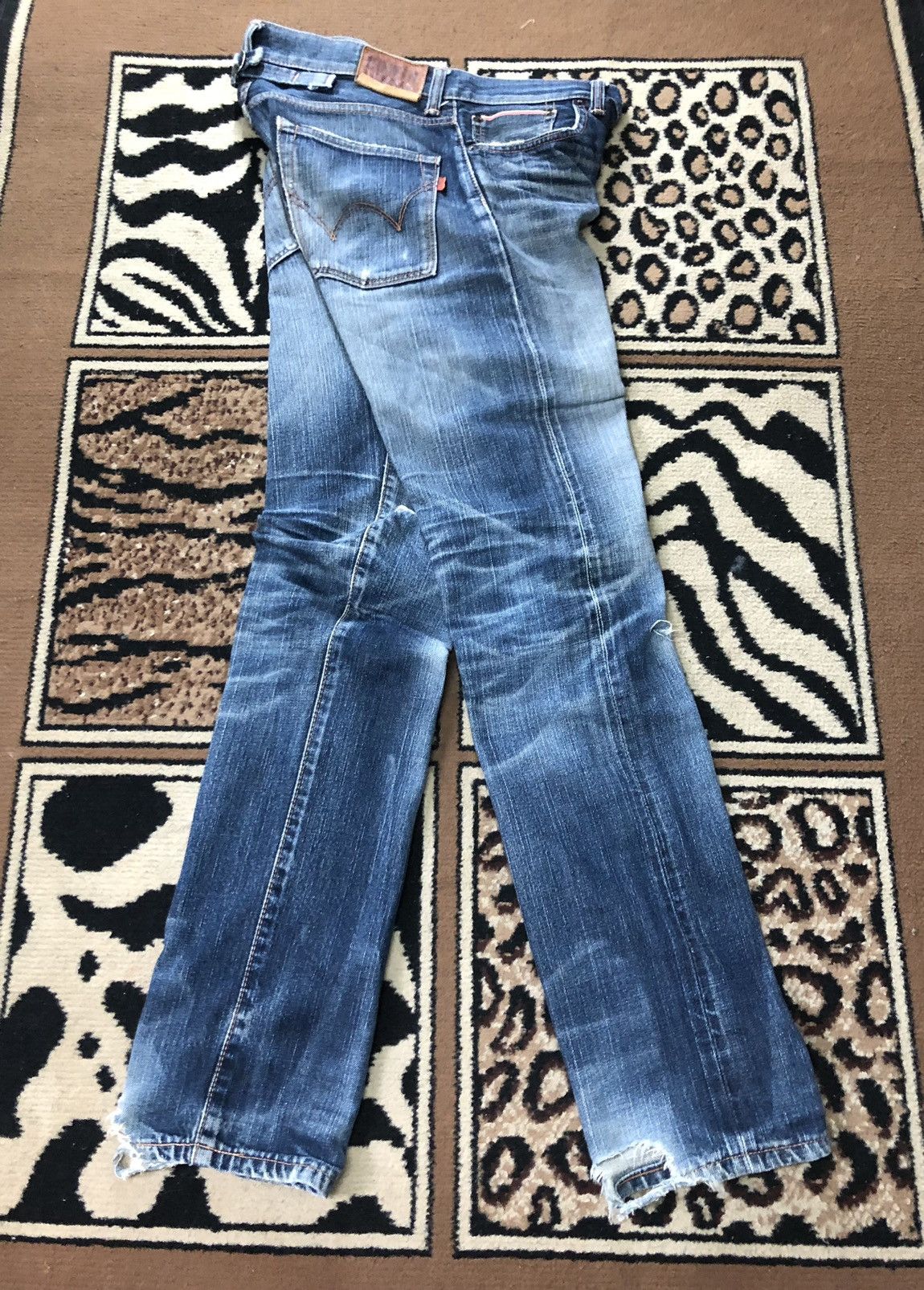 Edwin × Vintage VINTAGE SELVEDGE EDWIN 505zxx BUCKLE BACK DISTRESED GRUNGE Size US 29 - 15 Thumbnail