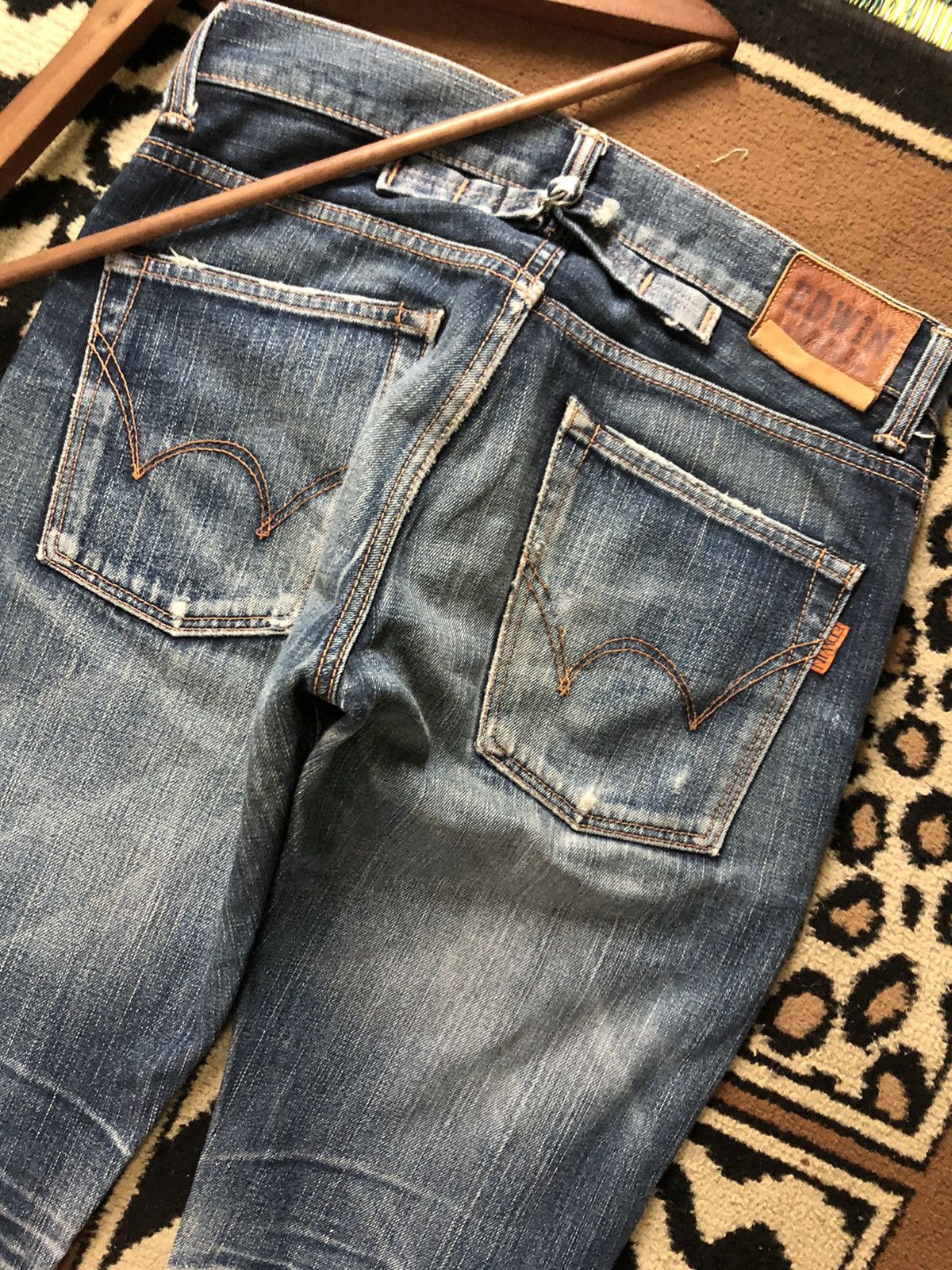 Edwin × Vintage VINTAGE SELVEDGE EDWIN 505zxx BUCKLE BACK DISTRESED GRUNGE Size US 29 - 11 Thumbnail