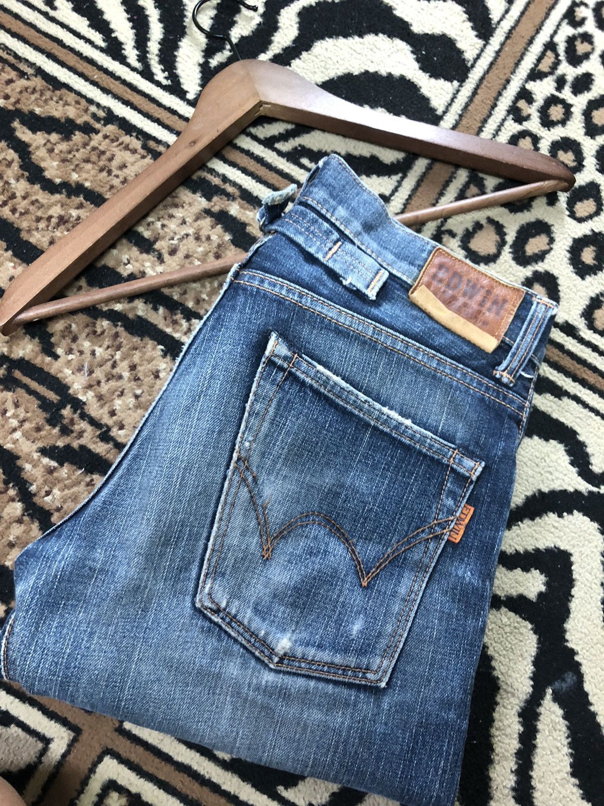 Edwin × Vintage VINTAGE SELVEDGE EDWIN 505zxx BUCKLE BACK DISTRESED GRUNGE Size US 29 - 19 Thumbnail