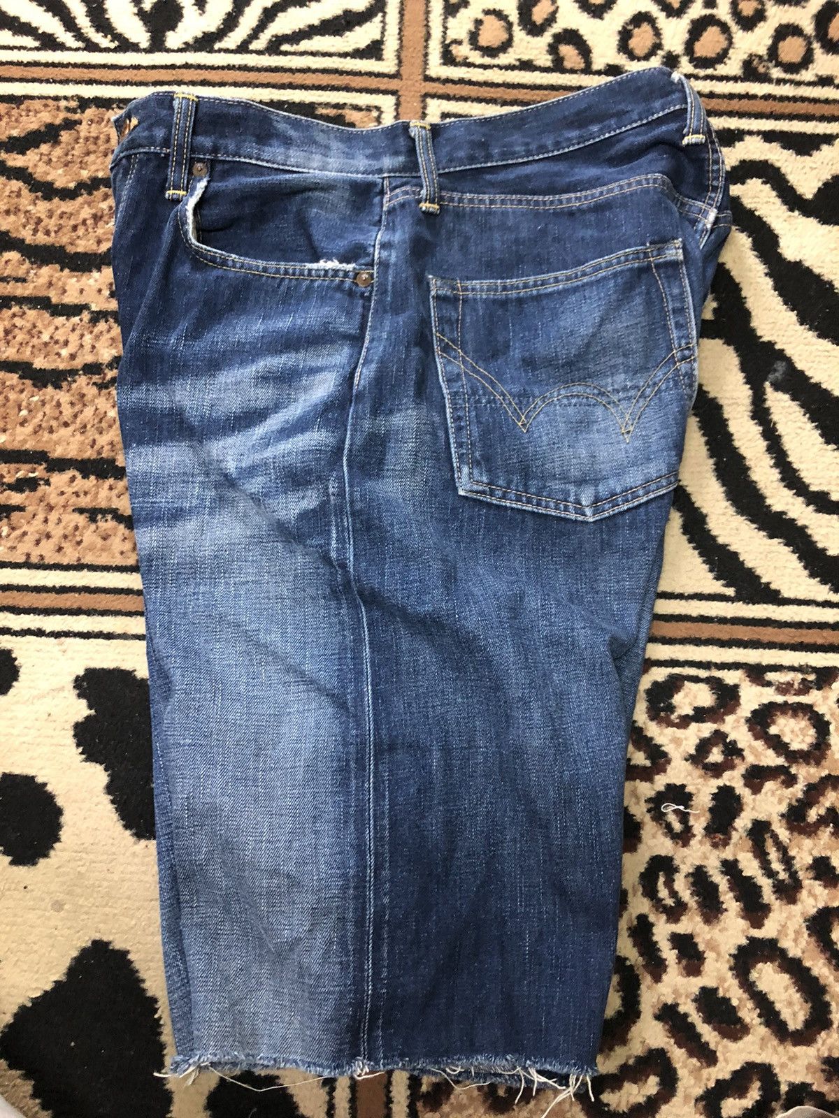 Edwin × Vintage VINTAGE SELVEDGE EDWIN 505 SHORT DISTRESSED DENIM Size US 31 - 13 Thumbnail