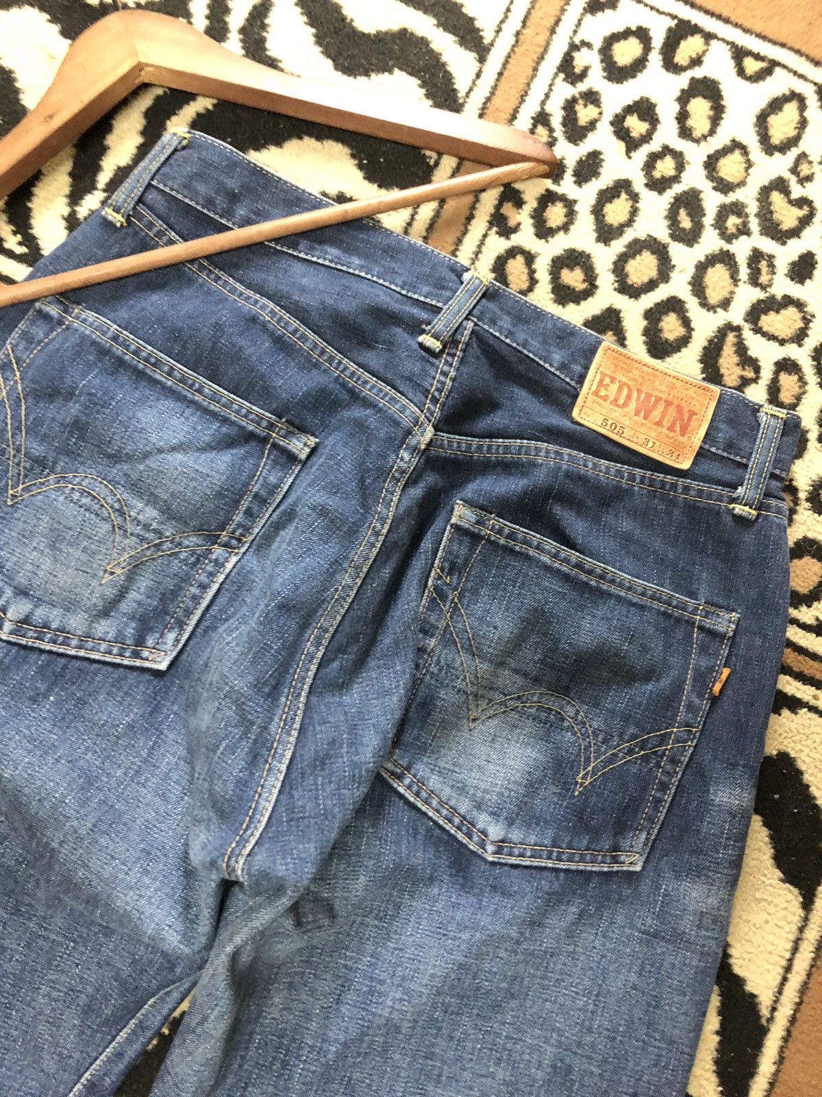 Edwin × Vintage VINTAGE SELVEDGE EDWIN 505 SHORT DISTRESSED DENIM Size US 31 - 10 Thumbnail