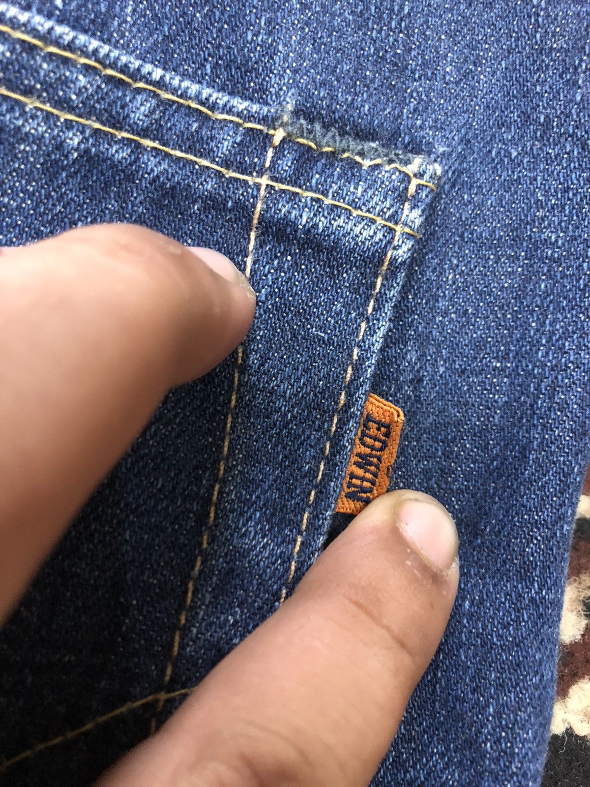 Edwin × Vintage VINTAGE SELVEDGE EDWIN 505 SHORT DISTRESSED DENIM Size US 31 - 12 Thumbnail