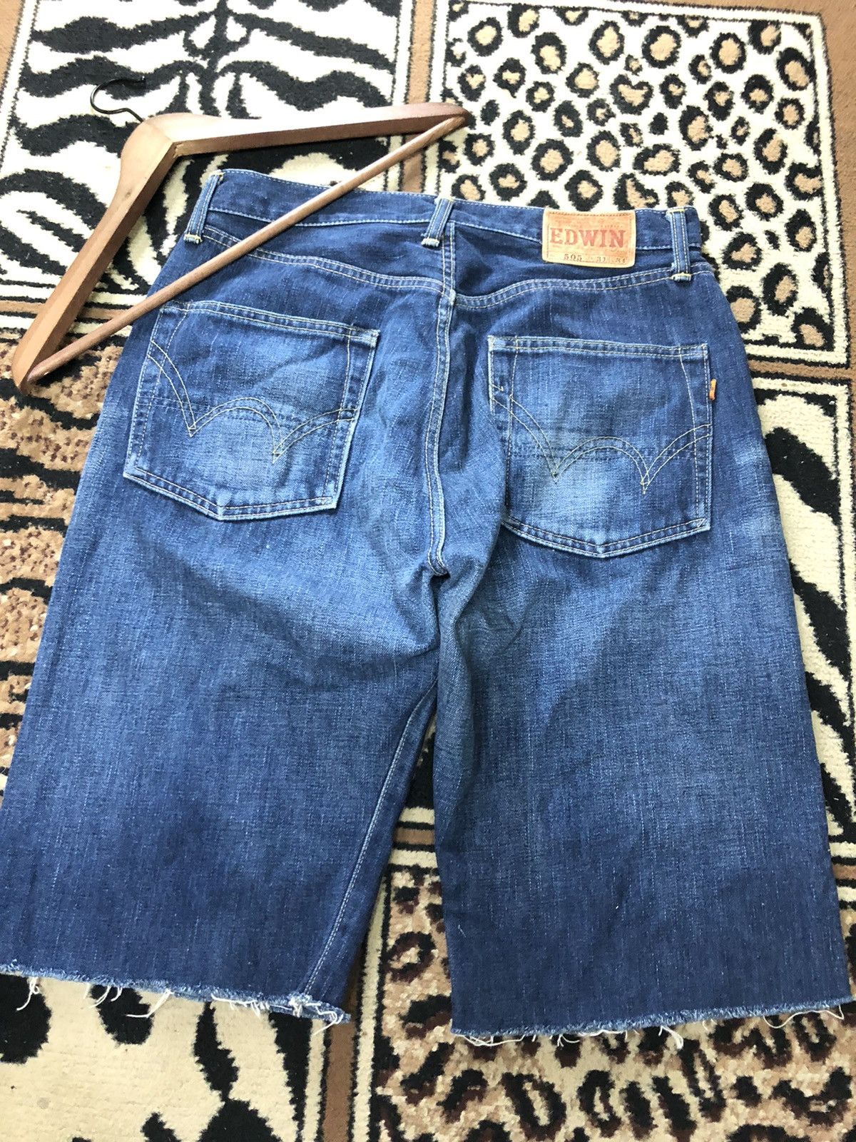 Edwin × Vintage VINTAGE SELVEDGE EDWIN 505 SHORT DISTRESSED DENIM Size US 31 - 9 Thumbnail