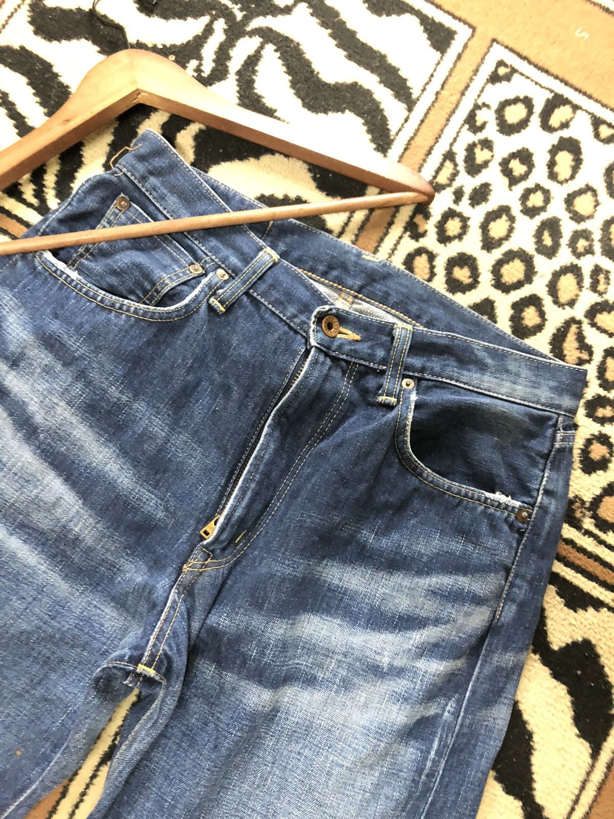 Edwin × Vintage VINTAGE SELVEDGE EDWIN 505 SHORT DISTRESSED DENIM Size US 31 - 2 Thumbnail
