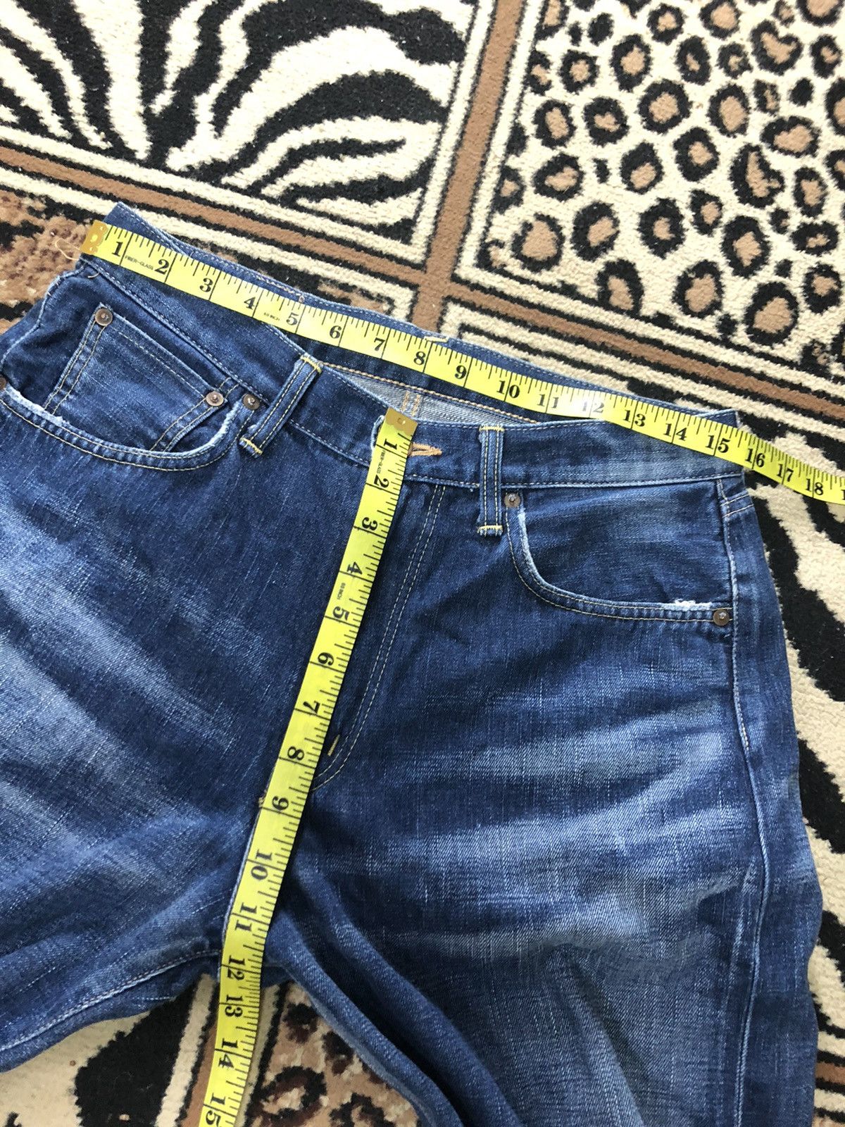 Edwin × Vintage VINTAGE SELVEDGE EDWIN 505 SHORT DISTRESSED DENIM Size US 31 - 15 Thumbnail