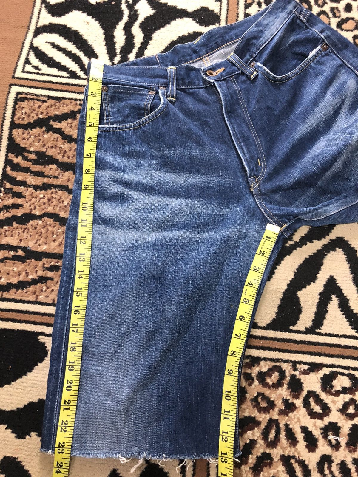Edwin × Vintage VINTAGE SELVEDGE EDWIN 505 SHORT DISTRESSED DENIM Size US 31 - 16 Thumbnail