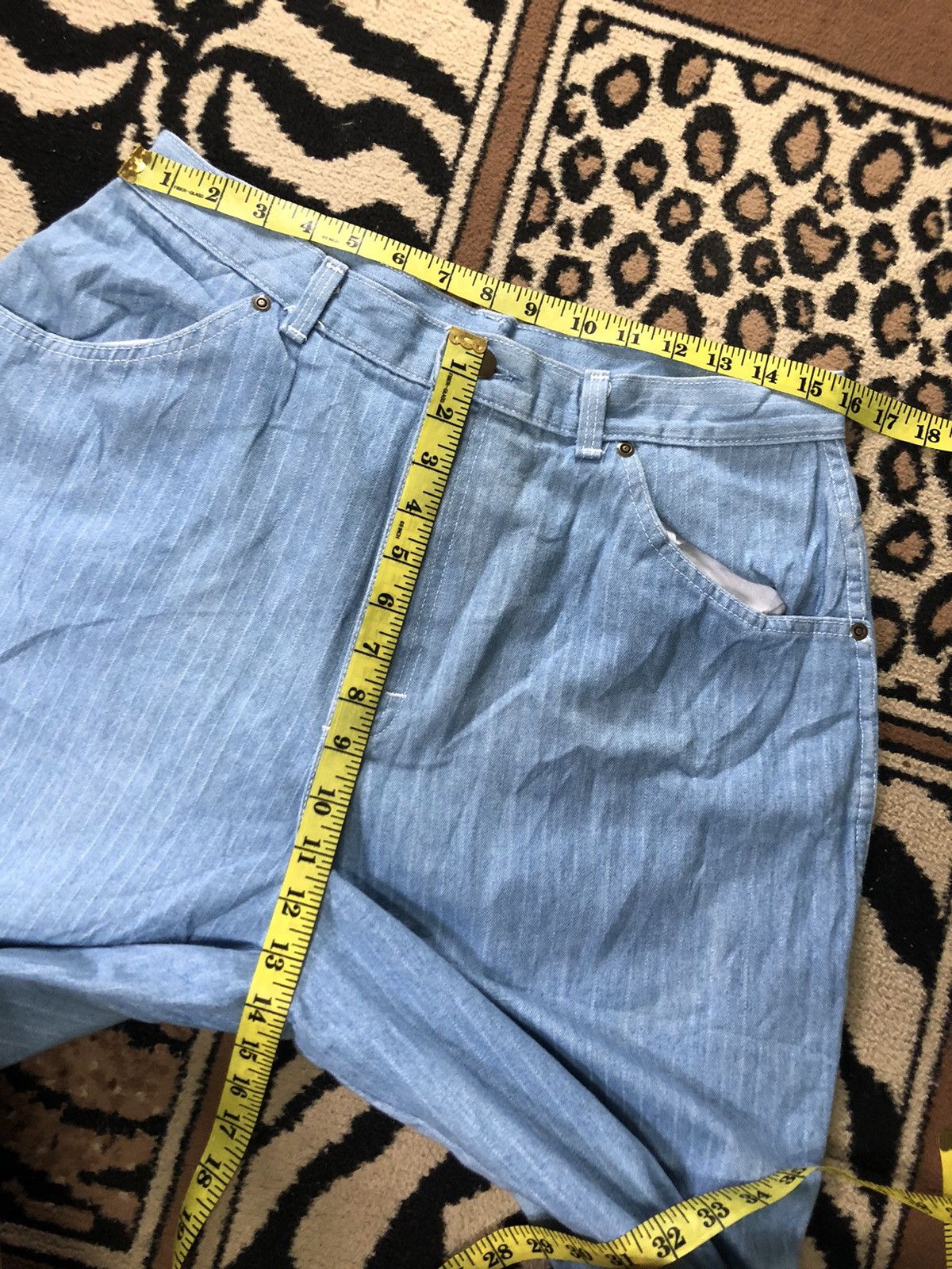 Vintage VINTAGE 80s CARRIAGE COURT STRIPE BAGGY DENIM MADE IN USA Size US 31 - 10 Thumbnail