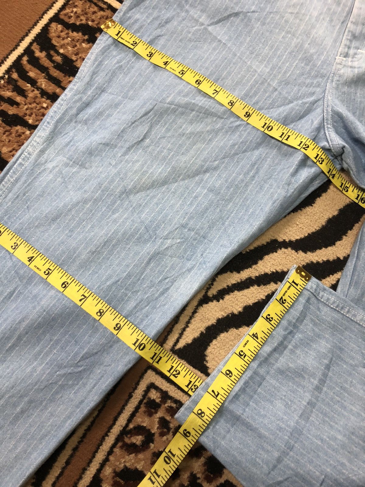 Vintage VINTAGE 80s CARRIAGE COURT STRIPE BAGGY DENIM MADE IN USA Size US 31 - 12 Thumbnail