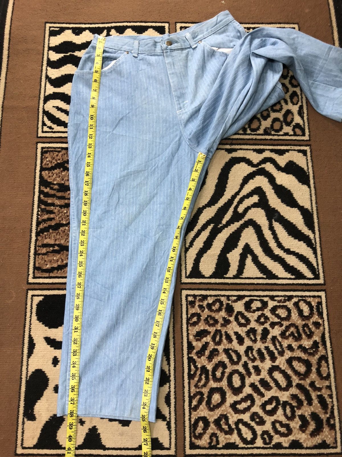 Vintage VINTAGE 80s CARRIAGE COURT STRIPE BAGGY DENIM MADE IN USA Size US 31 - 11 Thumbnail