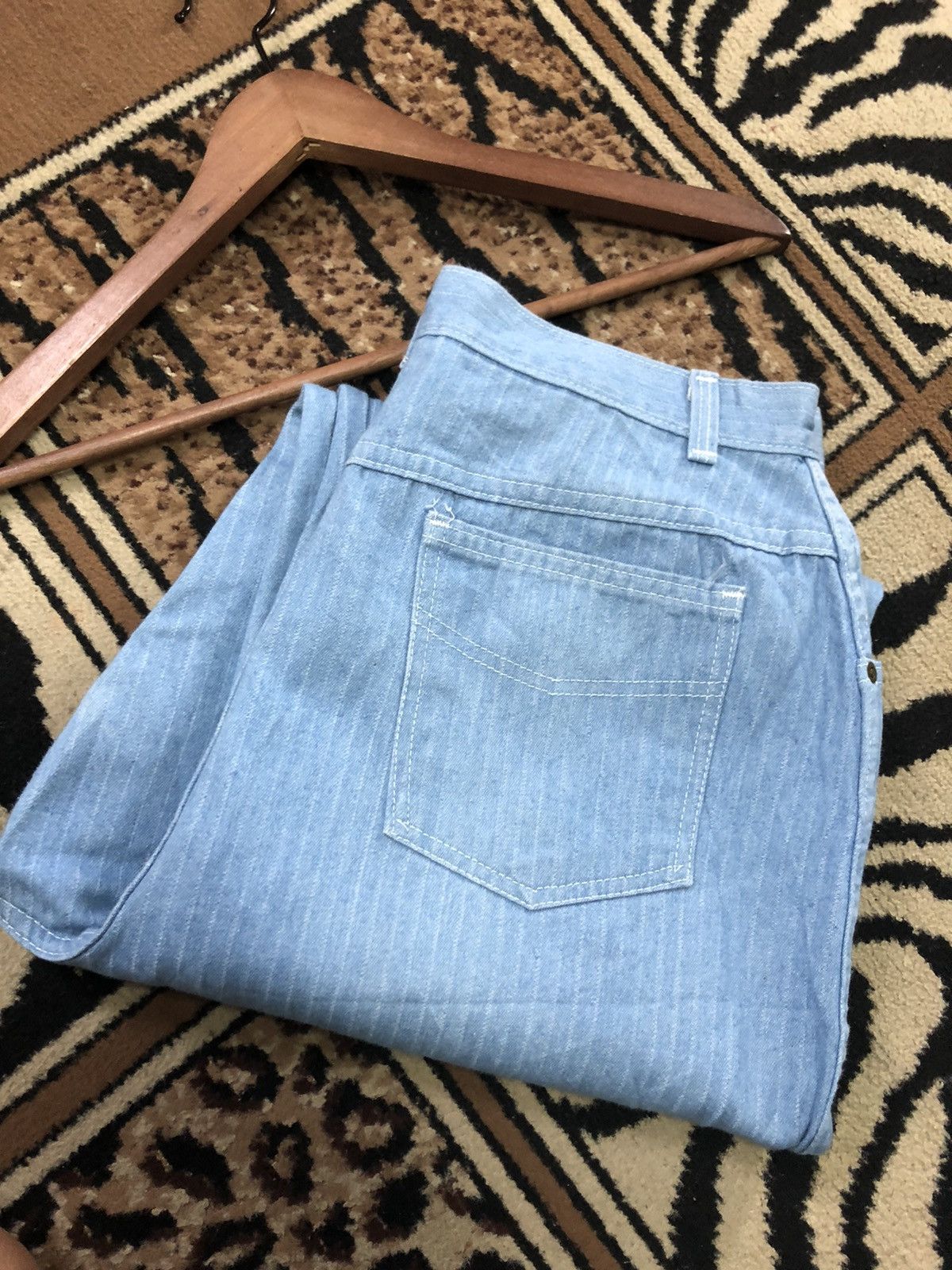 Vintage VINTAGE 80s CARRIAGE COURT STRIPE BAGGY DENIM MADE IN USA Size US 31 - 13 Thumbnail