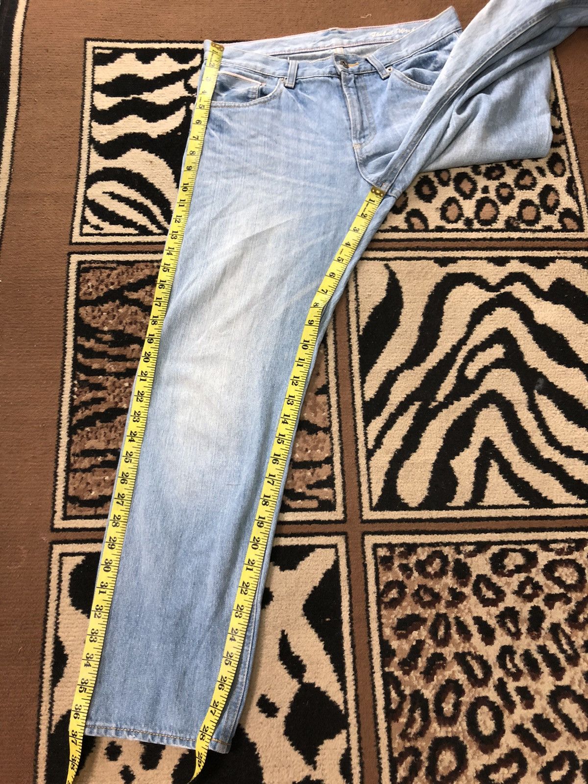 Global Work × Japanese Brand SELVEDGE GLOBAL WORK X SHUCA BLUE WASH DISTRESSED DENIM Size US 31 - 17 Thumbnail