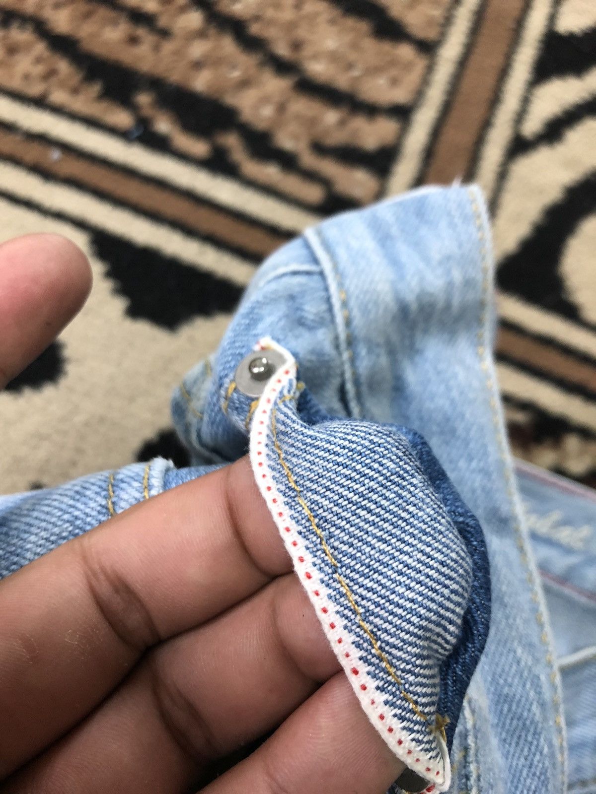 Global Work × Japanese Brand SELVEDGE GLOBAL WORK X SHUCA BLUE WASH DISTRESSED DENIM Size US 31 - 4 Thumbnail