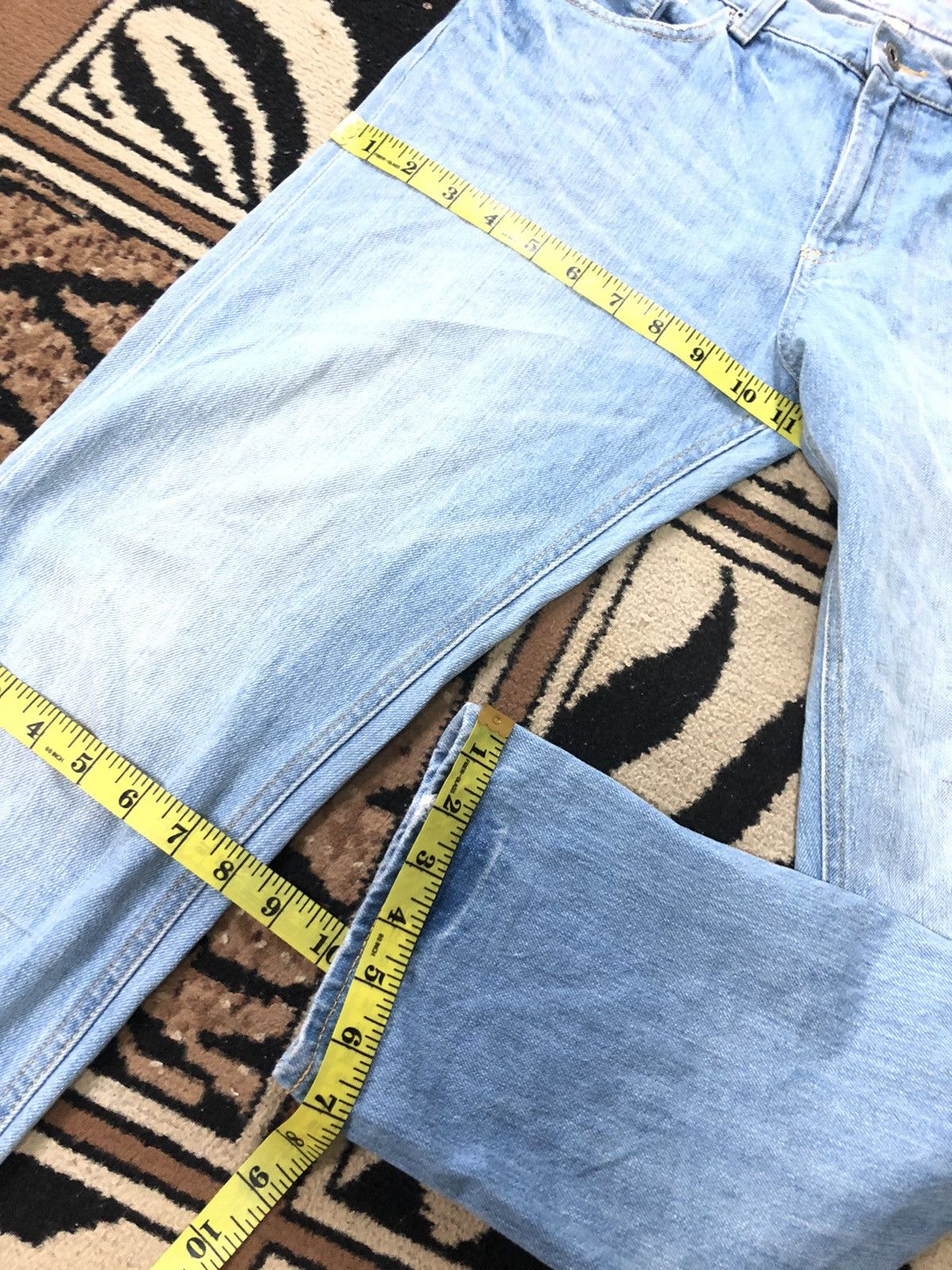Global Work × Japanese Brand SELVEDGE GLOBAL WORK X SHUCA BLUE WASH DISTRESSED DENIM Size US 31 - 18 Thumbnail