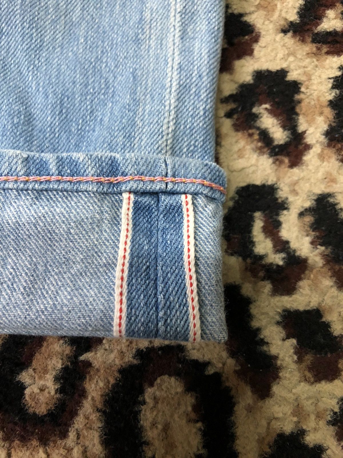 Global Work × Japanese Brand SELVEDGE GLOBAL WORK X SHUCA BLUE WASH DISTRESSED DENIM Size US 31 - 3 Thumbnail