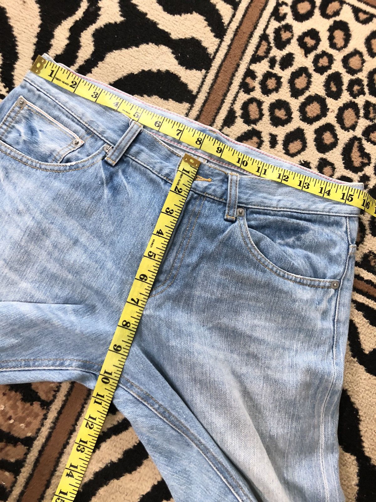 Global Work × Japanese Brand SELVEDGE GLOBAL WORK X SHUCA BLUE WASH DISTRESSED DENIM Size US 31 - 16 Thumbnail