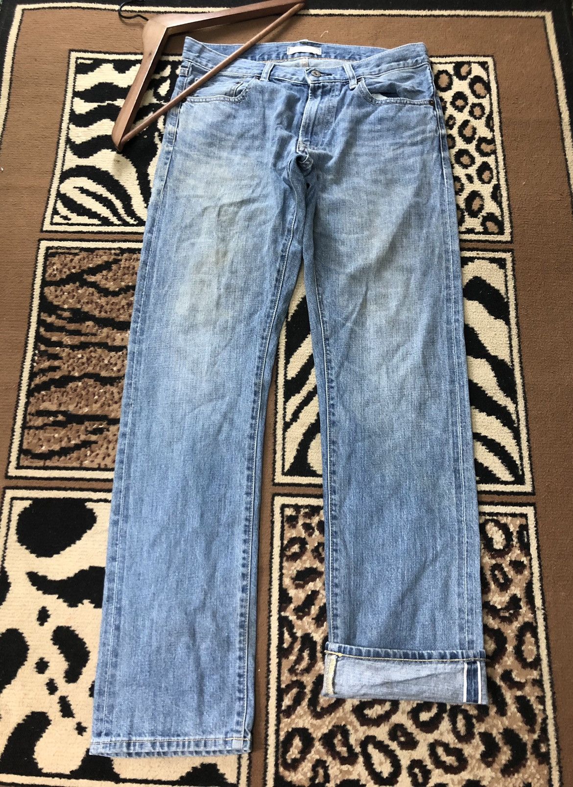 Uniqlo × Vintage VINTAGE SELVEDGE UNIQLO REGULA FIT BLUE WASH DISTRESED DENI Size US 31 - 1 Thumbnail