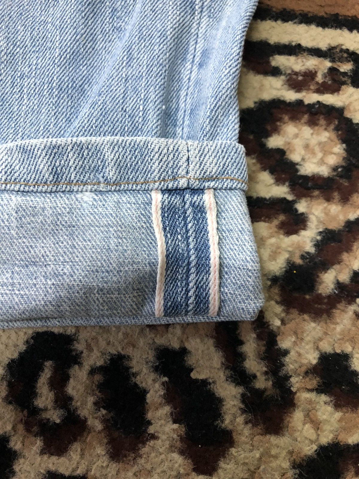 Edwin × Vintage VINTAGE SELVEDGE EDWIN505z LIGHT BLUE WASH DISTRESSED DENIM Size US 34 / EU 50 - 3 Thumbnail