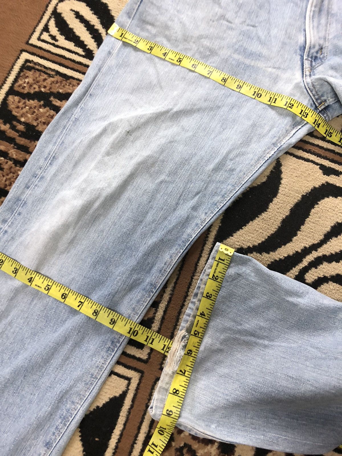 Edwin × Vintage VINTAGE SELVEDGE EDWIN505z LIGHT BLUE WASH DISTRESSED DENIM Size US 34 / EU 50 - 18 Thumbnail