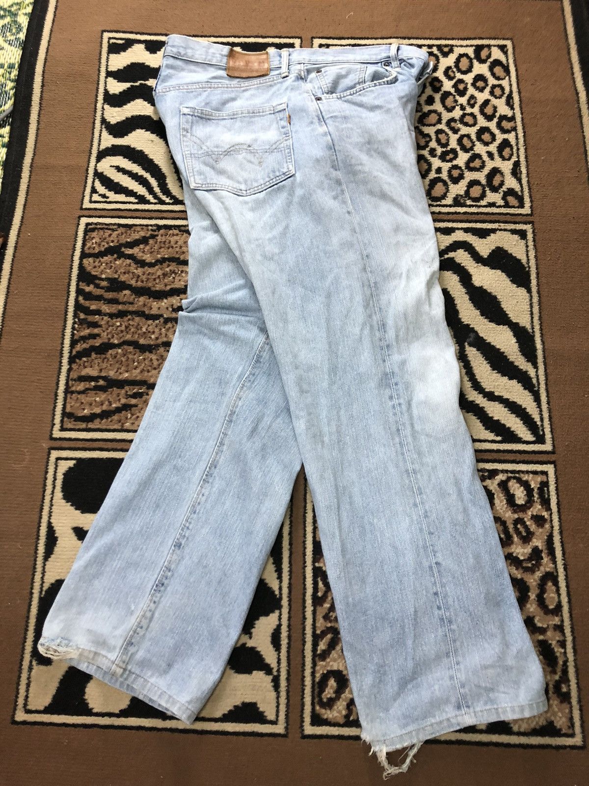 Edwin × Vintage VINTAGE SELVEDGE EDWIN505z LIGHT BLUE WASH DISTRESSED DENIM Size US 34 / EU 50 - 15 Thumbnail