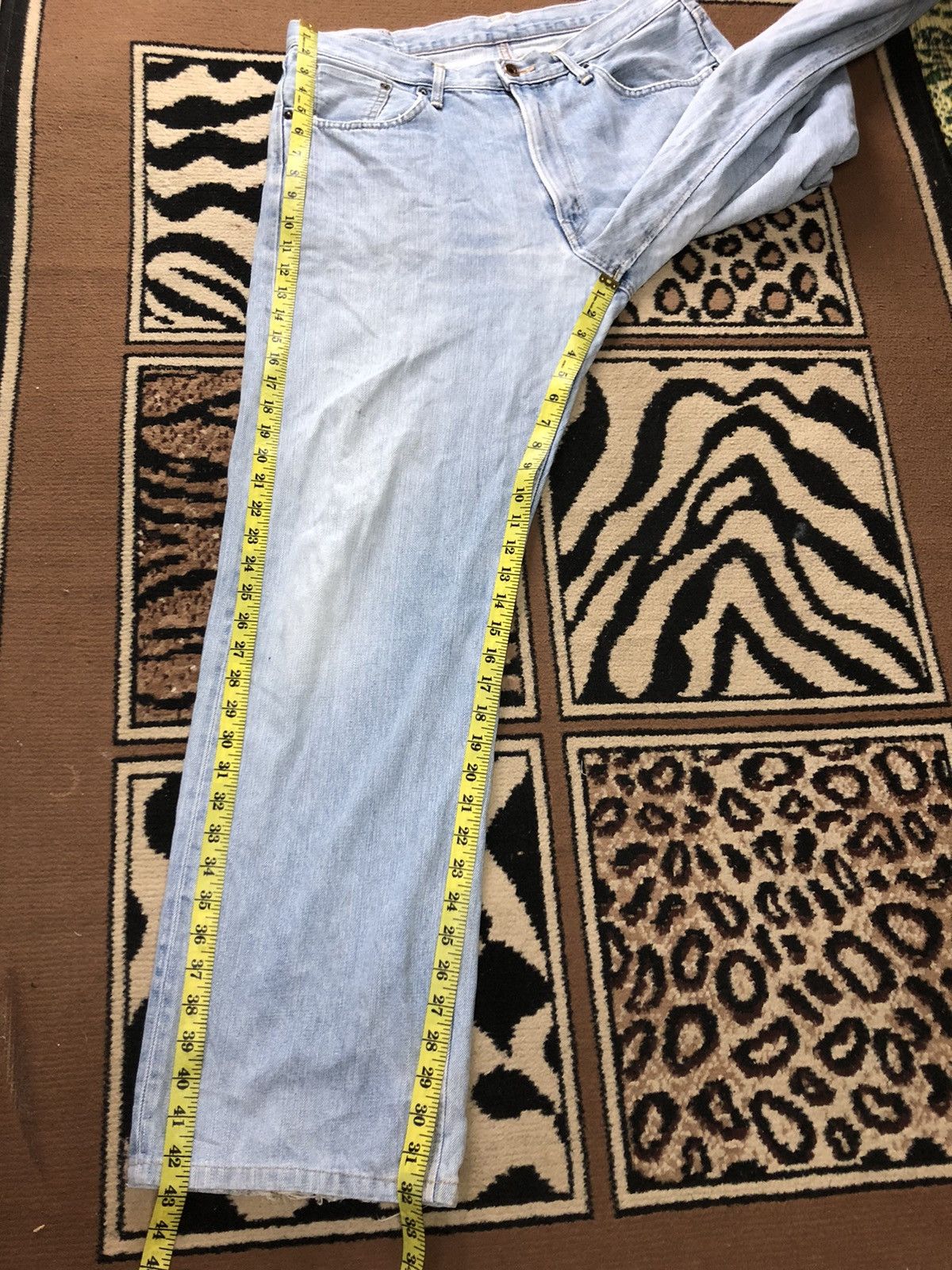 Edwin × Vintage VINTAGE SELVEDGE EDWIN505z LIGHT BLUE WASH DISTRESSED DENIM Size US 34 / EU 50 - 17 Thumbnail