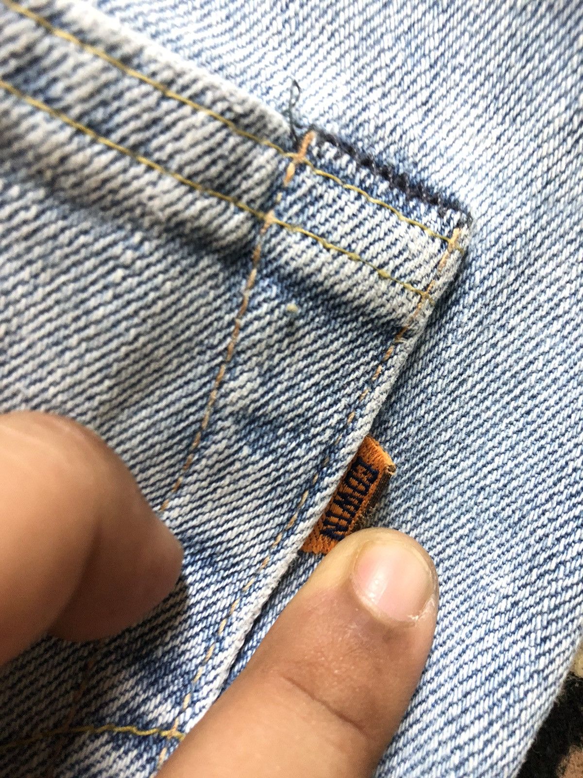Edwin × Vintage VINTAGE SELVEDGE EDWIN505z LIGHT BLUE WASH DISTRESSED DENIM Size US 34 / EU 50 - 13 Thumbnail