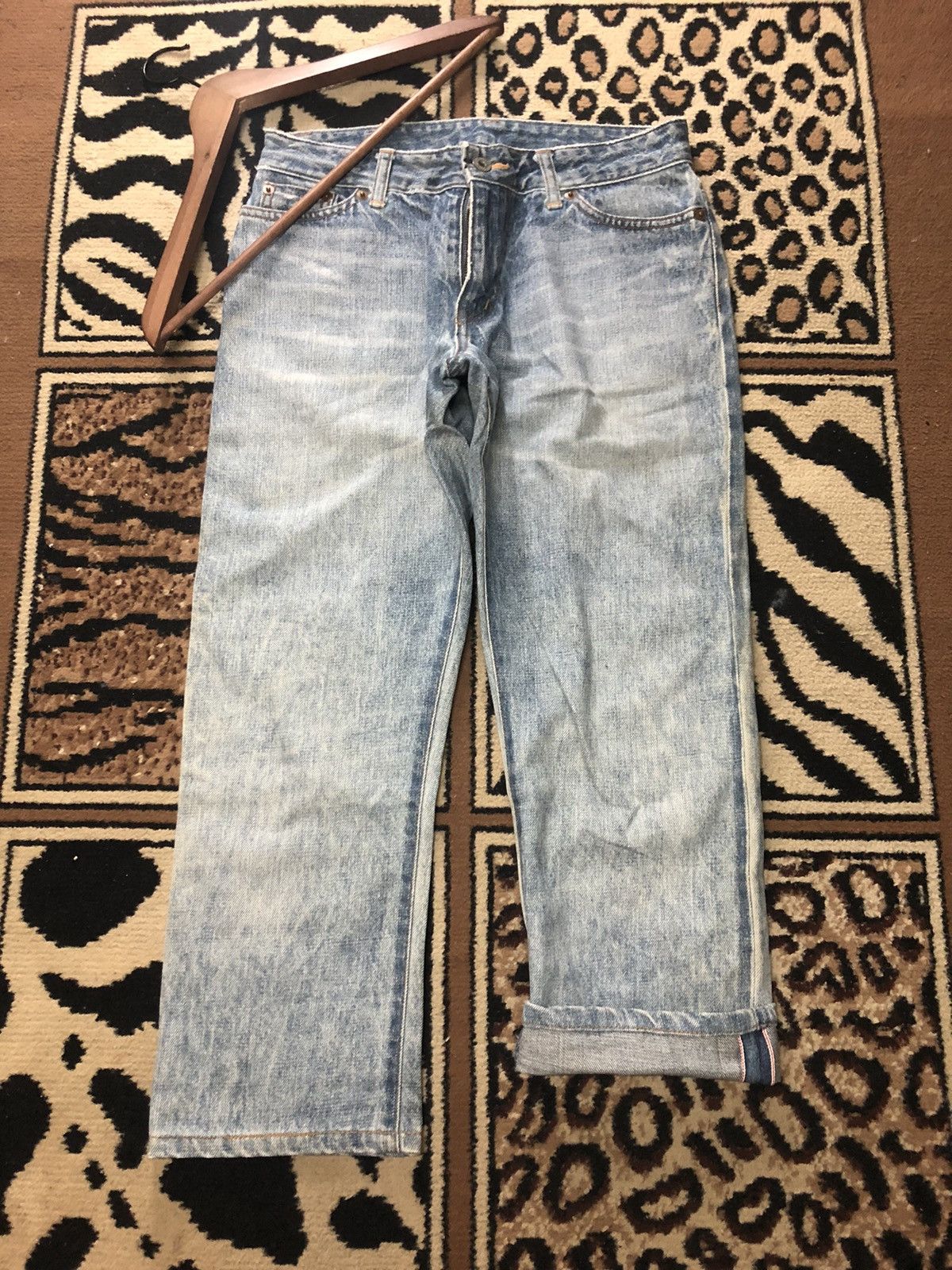 image of Vintage Selvedge Betty Smith Quarter Short Distressed Denim in Blue, Men's (Size 29)