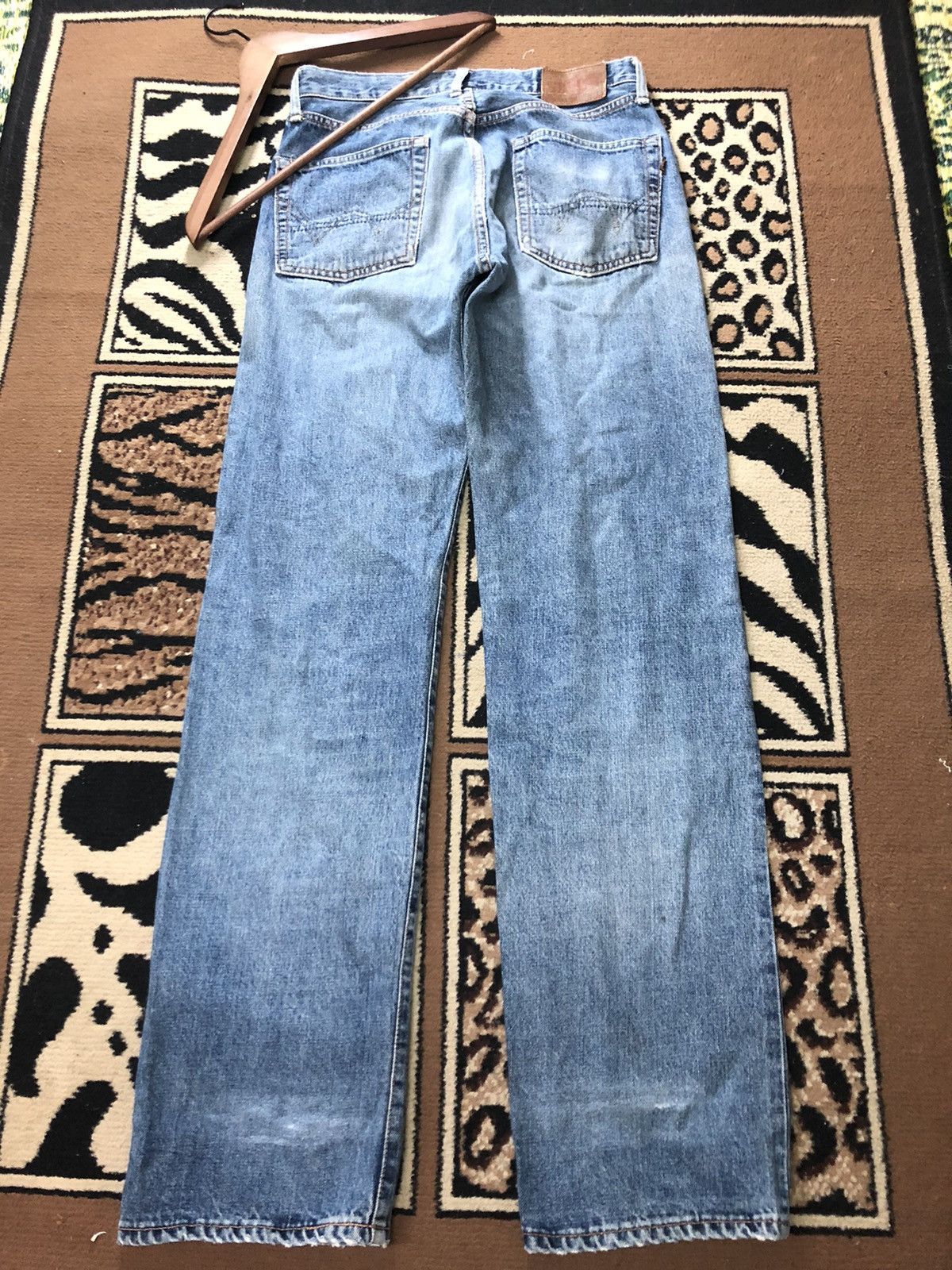 Edwin × Salvage × Vintage VINTAGE SELVEDGE EDWIN 505x BLUE WASH DISTRESSED DENIM Size US 29 - 9 Thumbnail