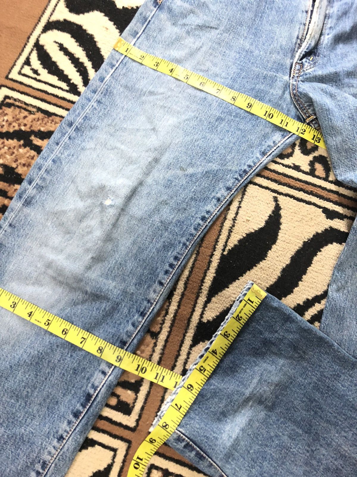 Edwin × Salvage × Vintage VINTAGE SELVEDGE EDWIN 505x BLUE WASH DISTRESSED DENIM Size US 29 - 17 Thumbnail