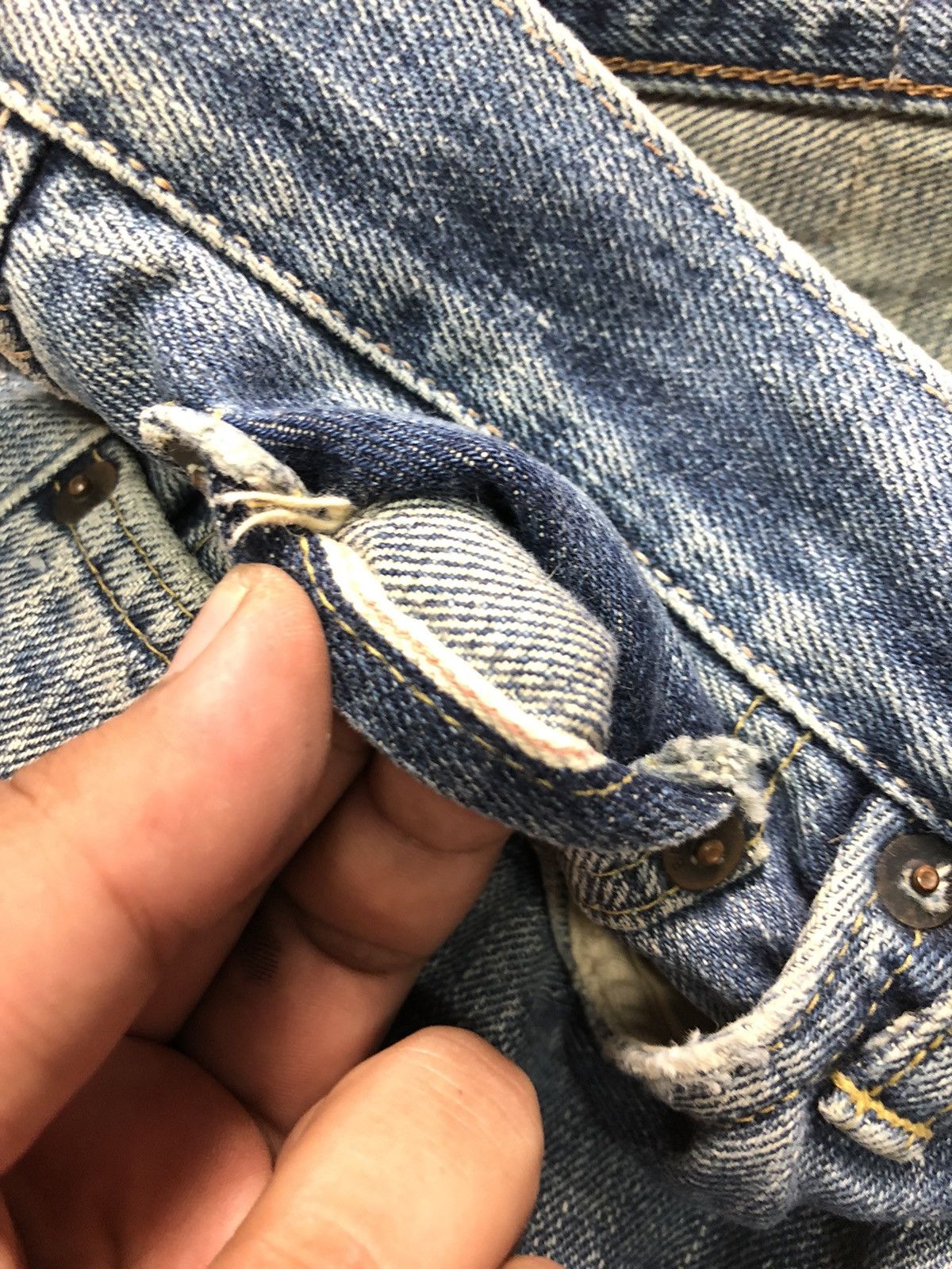 Edwin × Vintage VINTAGE EDWIN 505 SALVEDGE DISTRESSED DENIM Size US 29 - 4 Thumbnail