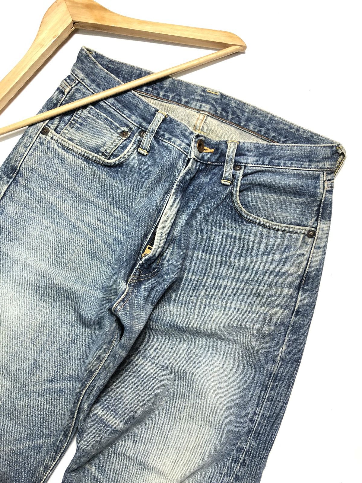 Edwin × Vintage VINTAGE EDWIN 505 SALVEDGE DISTRESSED DENIM Size US 29 - 2 Thumbnail