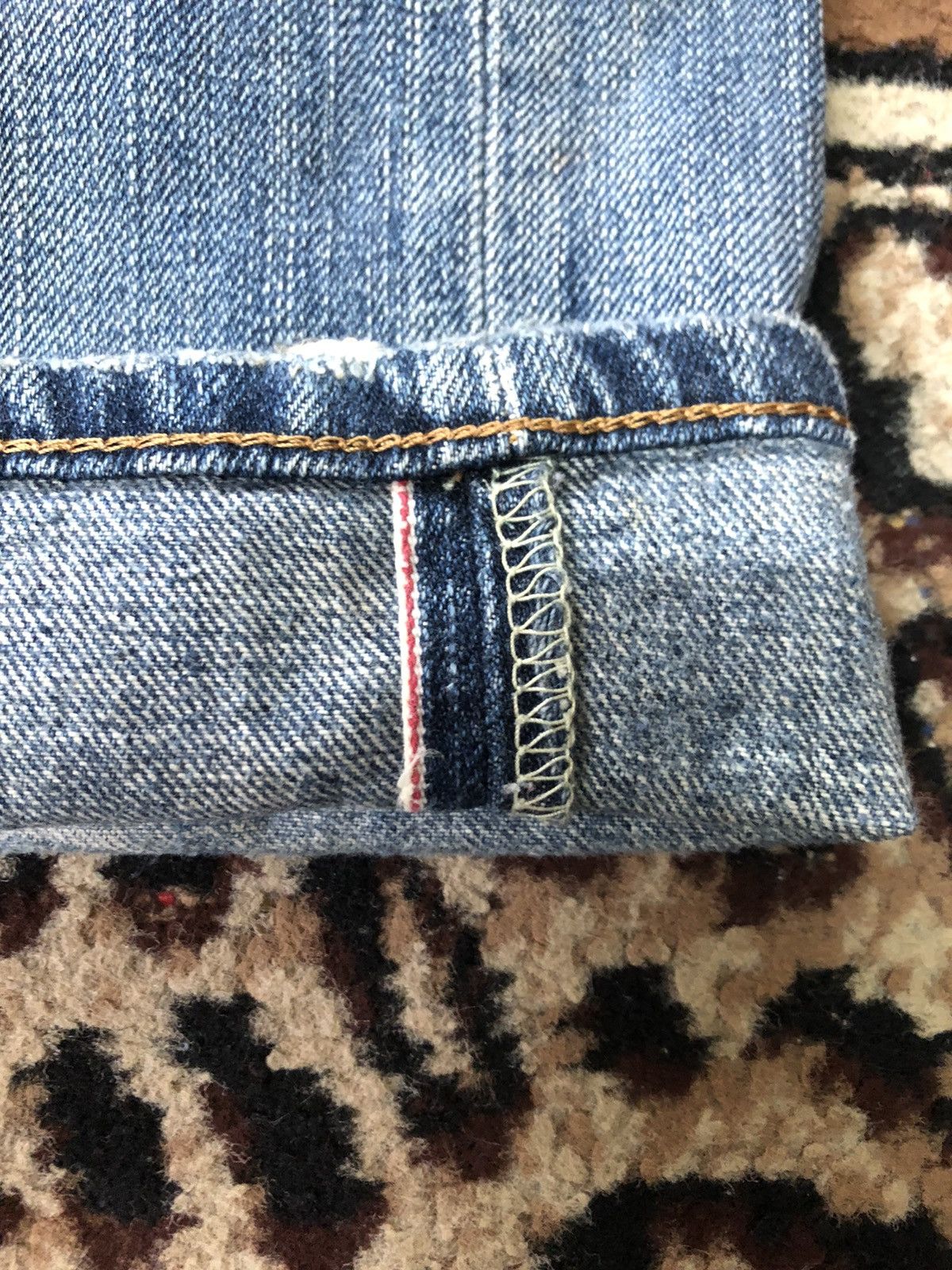 Edwin × Vintage VINTAGE SELVEDGE EDWIN BLUE WASH DISTRESSED GRUNGE DENIM Size US 34 / EU 50 - 3 Thumbnail