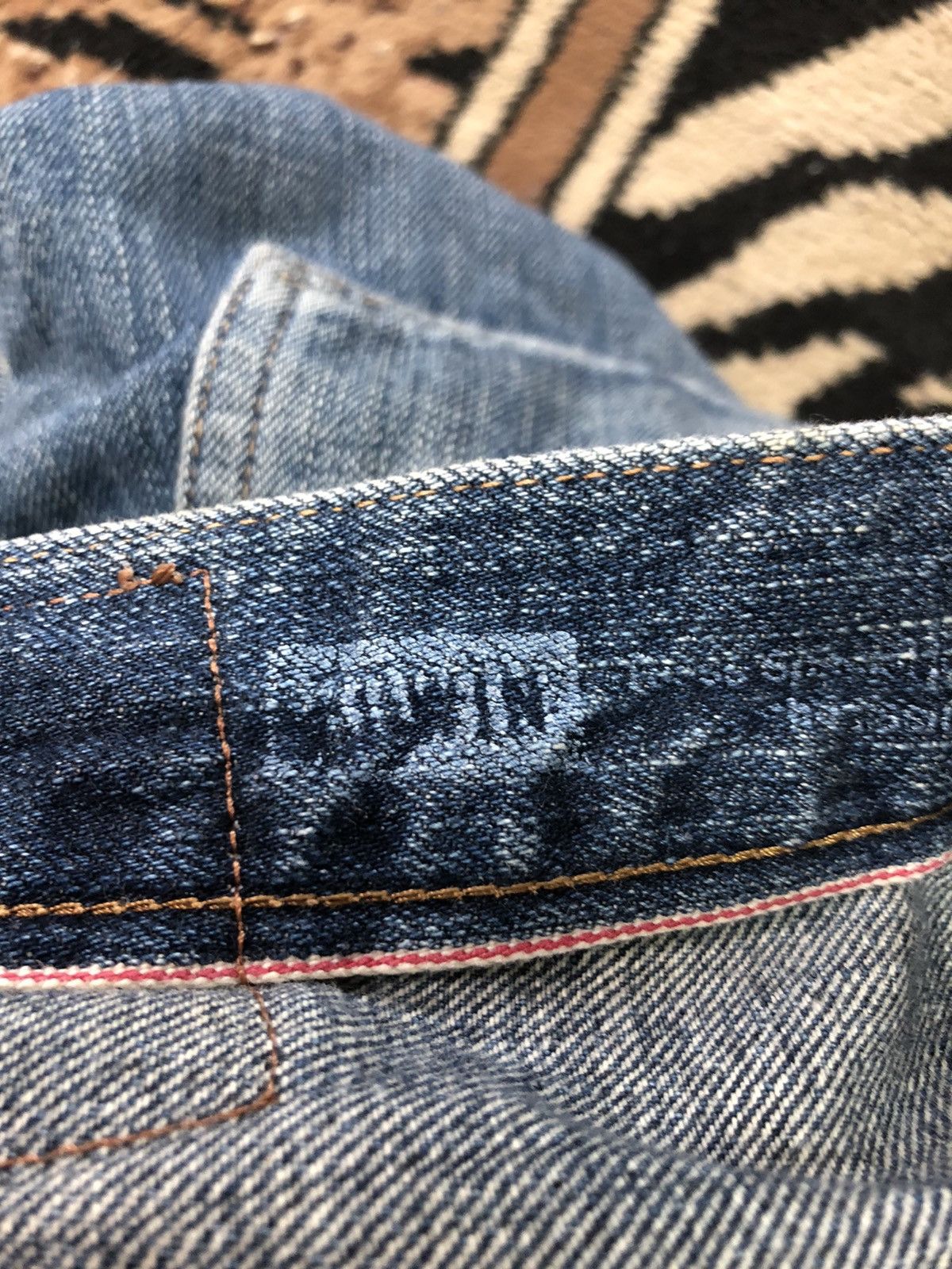 Edwin × Vintage VINTAGE SELVEDGE EDWIN BLUE WASH DISTRESSED GRUNGE DENIM Size US 34 / EU 50 - 8 Thumbnail