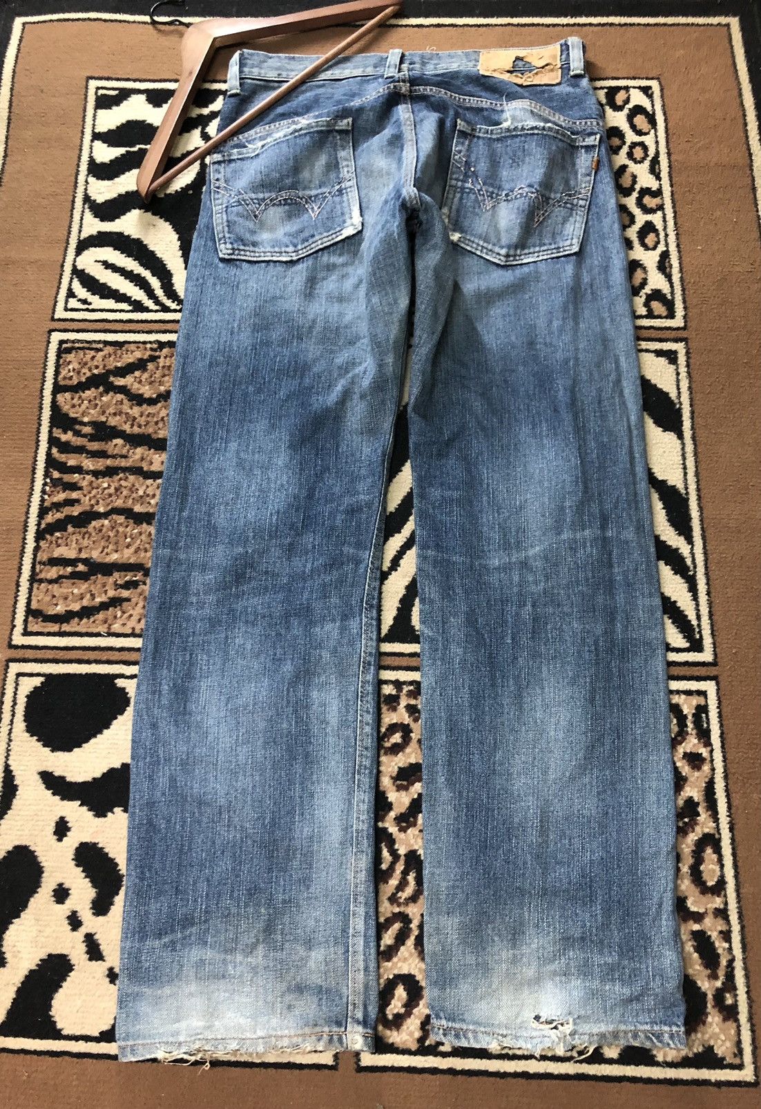 Edwin × Vintage VINTAGE SELVEDGE EDWIN BLUE WASH DISTRESSED GRUNGE DENIM Size US 34 / EU 50 - 9 Thumbnail