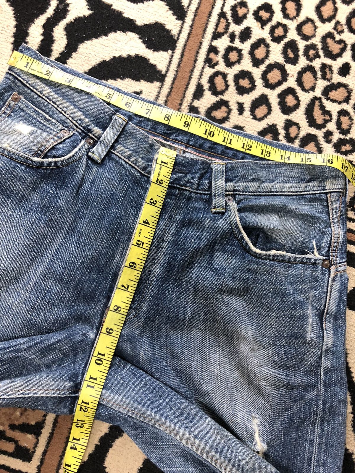 Edwin × Vintage VINTAGE SELVEDGE EDWIN BLUE WASH DISTRESSED GRUNGE DENIM Size US 34 / EU 50 - 15 Thumbnail
