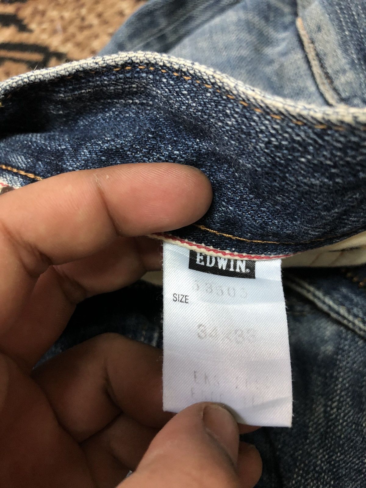 Edwin × Vintage VINTAGE SELVEDGE EDWIN BLUE WASH DISTRESSED GRUNGE DENIM Size US 34 / EU 50 - 6 Thumbnail