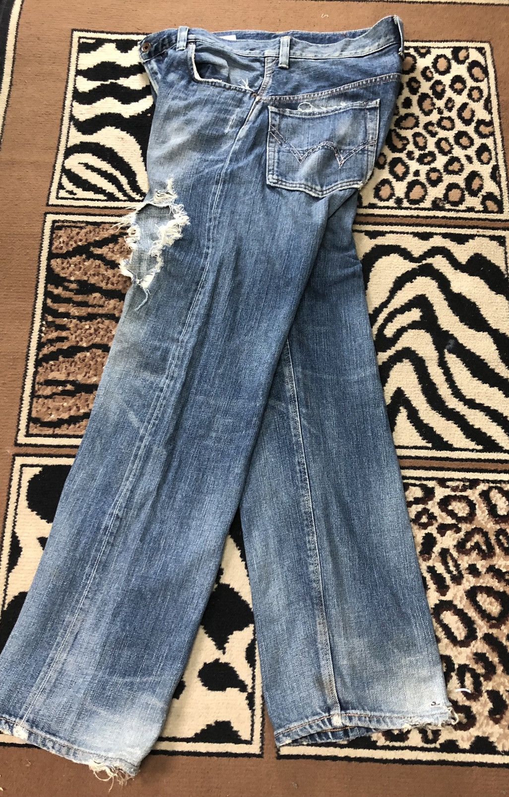 Edwin × Vintage VINTAGE SELVEDGE EDWIN BLUE WASH DISTRESSED GRUNGE DENIM Size US 34 / EU 50 - 13 Thumbnail