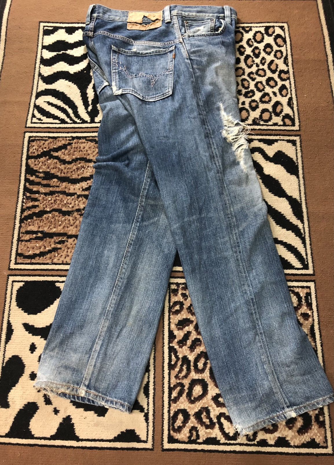 Edwin × Vintage VINTAGE SELVEDGE EDWIN BLUE WASH DISTRESSED GRUNGE DENIM Size US 34 / EU 50 - 14 Thumbnail