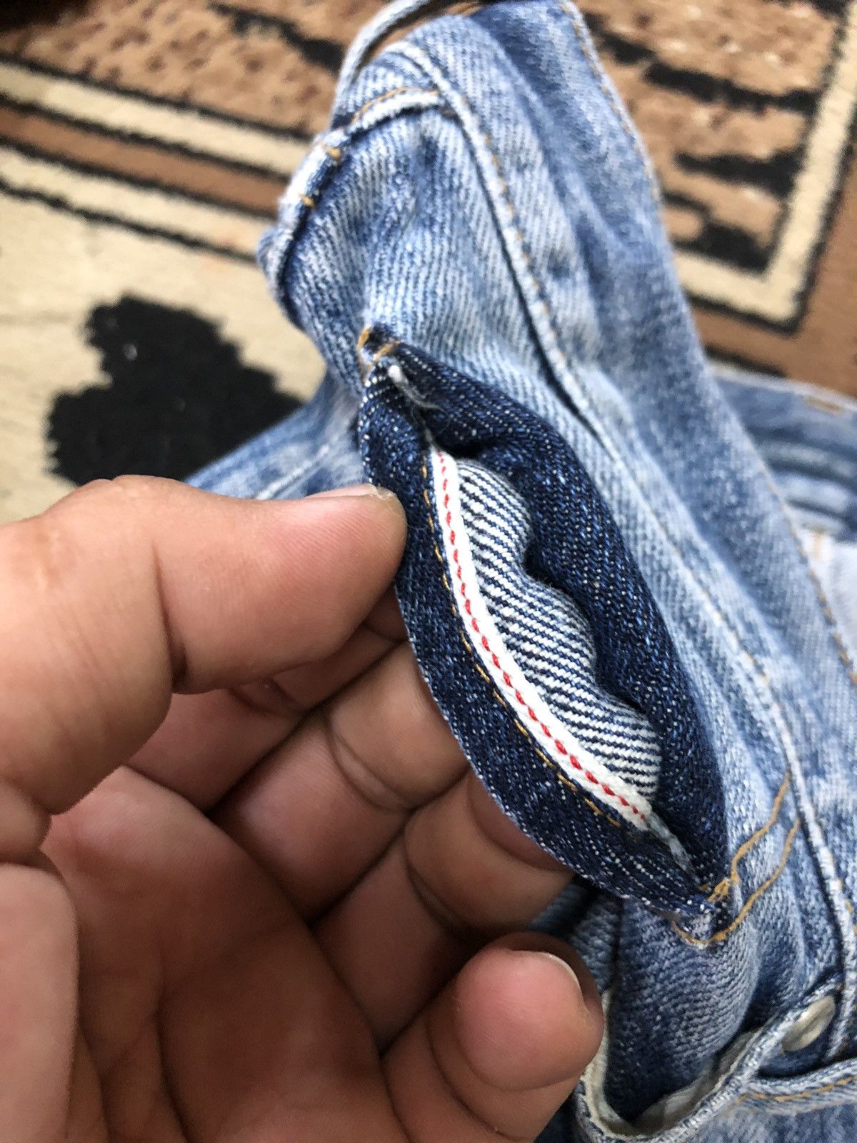 Designer × Japanese Brand J FERRY SELVEDGE BLUE WASH DISTRESSED DENIM Size US 32 / EU 48 - 4 Thumbnail