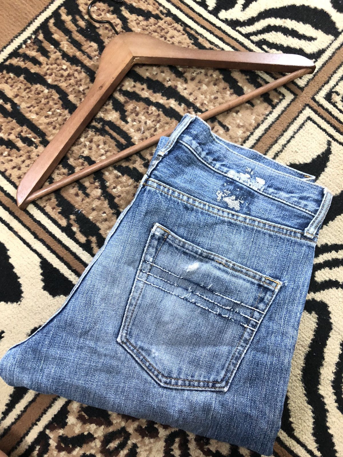 Designer × Japanese Brand J FERRY SELVEDGE BLUE WASH DISTRESSED DENIM Size US 32 / EU 48 - 17 Thumbnail