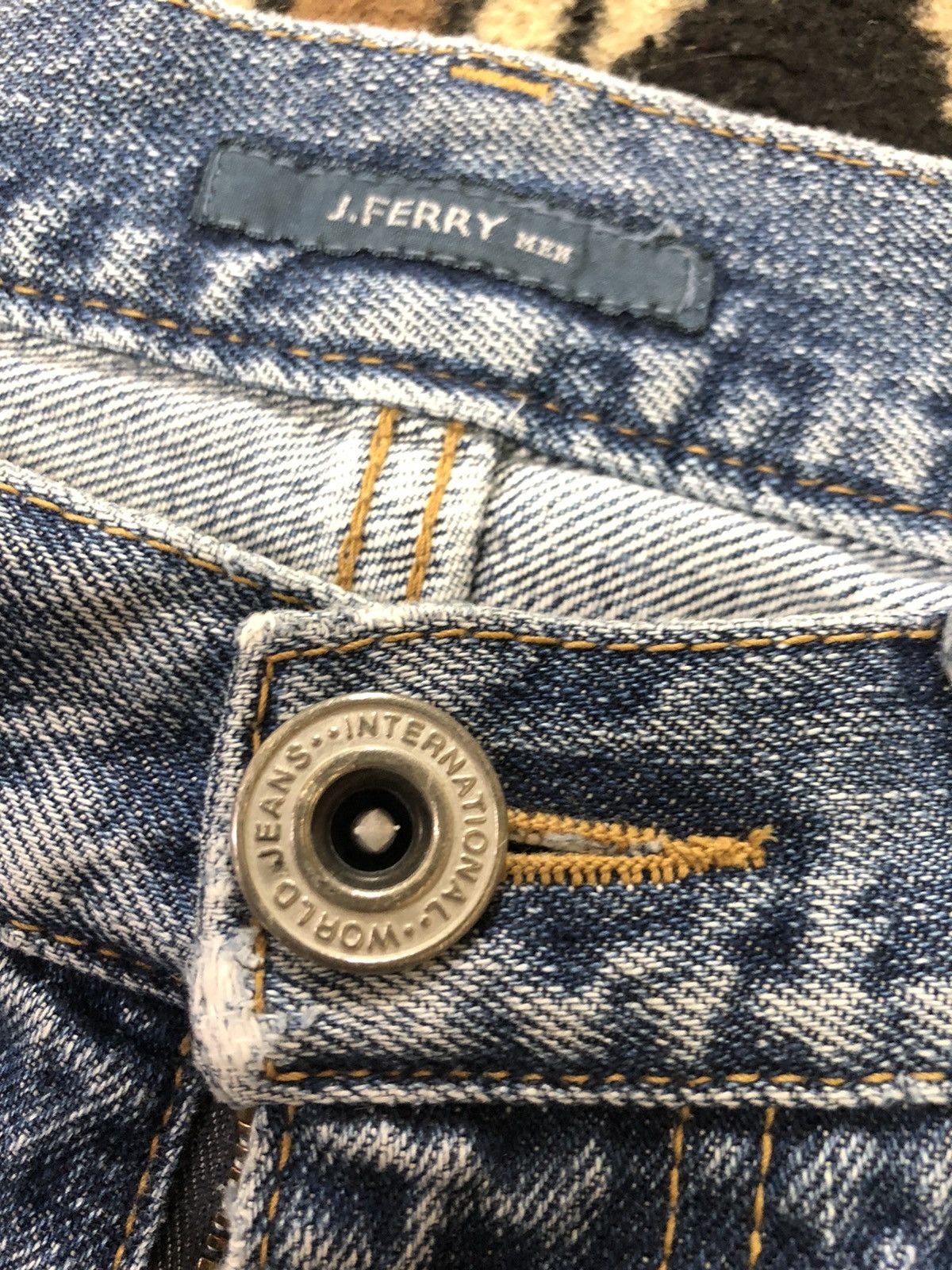 Designer × Japanese Brand J FERRY SELVEDGE BLUE WASH DISTRESSED DENIM Size US 32 / EU 48 - 5 Thumbnail