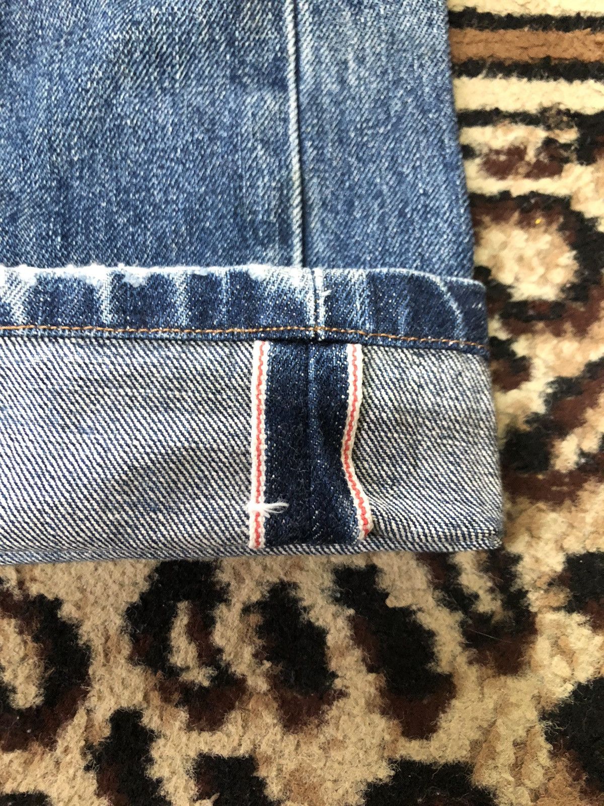 Edwin × Vintage VINTAGE SELVEDGE EDWIN 505xx BLUE WASH DISTRESSED DENIM Size US 31 - 3 Thumbnail