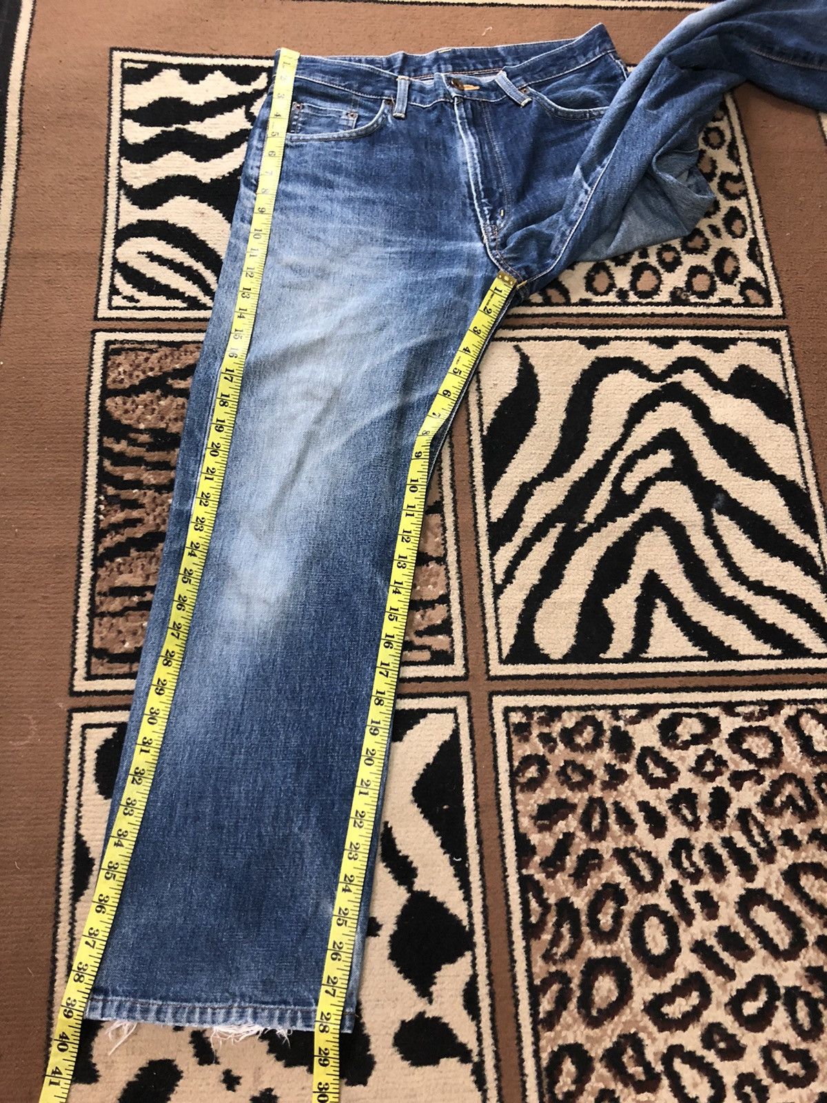 Edwin × Vintage VINTAGE SELVEDGE EDWIN 505xx BLUE WASH DISTRESSED DENIM Size US 31 - 16 Thumbnail