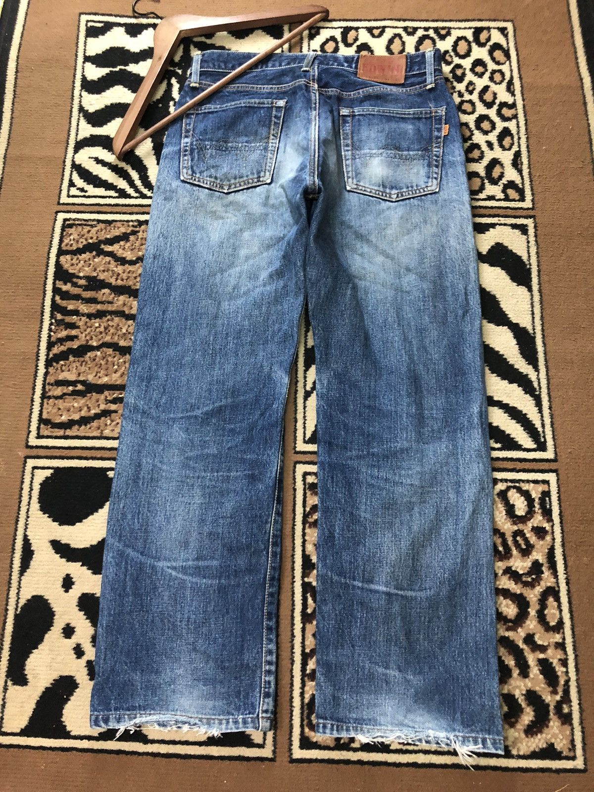 Edwin × Vintage VINTAGE SELVEDGE EDWIN 505xx BLUE WASH DISTRESSED DENIM Size US 31 - 9 Thumbnail
