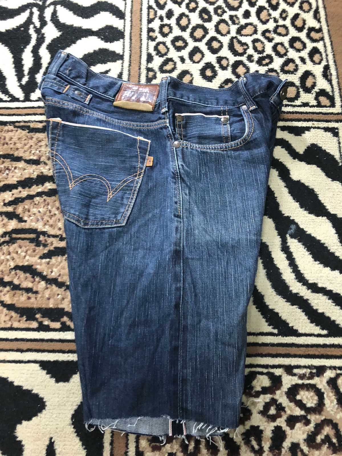 Edwin × Vintage VINTAGE SELVEDGE EDWIN BUCKLE BACK SHORT DISTRESSED DENIM Size US 32 / EU 48 - 16 Thumbnail