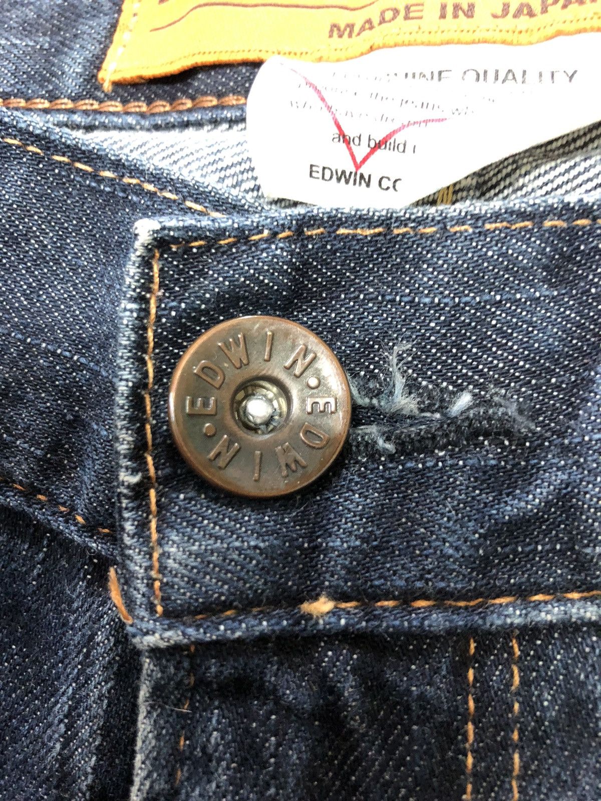 Edwin × Vintage VINTAGE SELVEDGE EDWIN BUCKLE BACK SHORT DISTRESSED DENIM Size US 32 / EU 48 - 10 Thumbnail