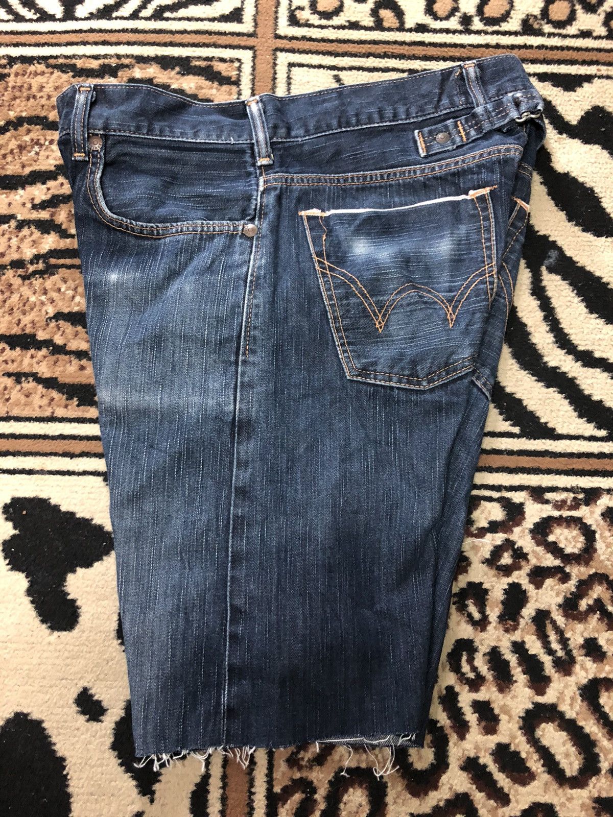 Edwin × Vintage VINTAGE SELVEDGE EDWIN BUCKLE BACK SHORT DISTRESSED DENIM Size US 32 / EU 48 - 15 Thumbnail