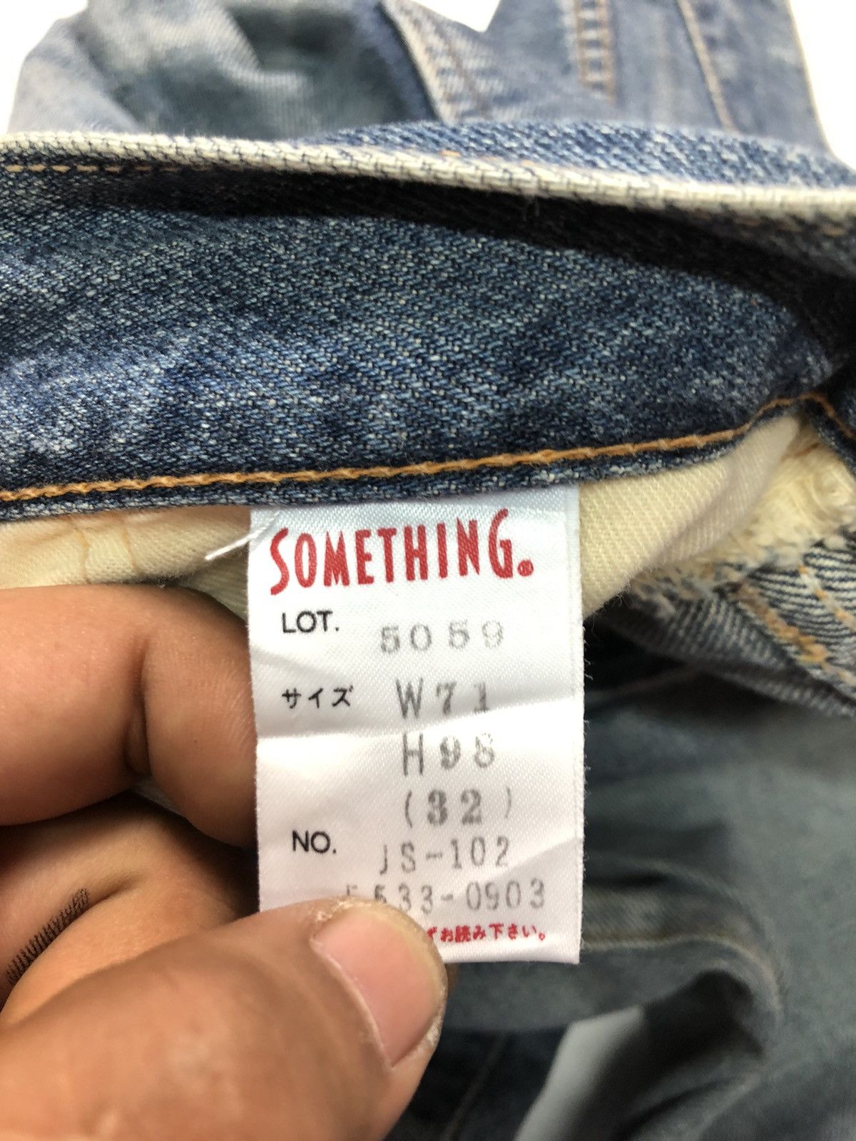 Japanese Brand × Salvage × Vintage VINTAGE SOMETHING SELVEDGE BLUE WASH DENIM Size US 30 / EU 46 - 8 Thumbnail