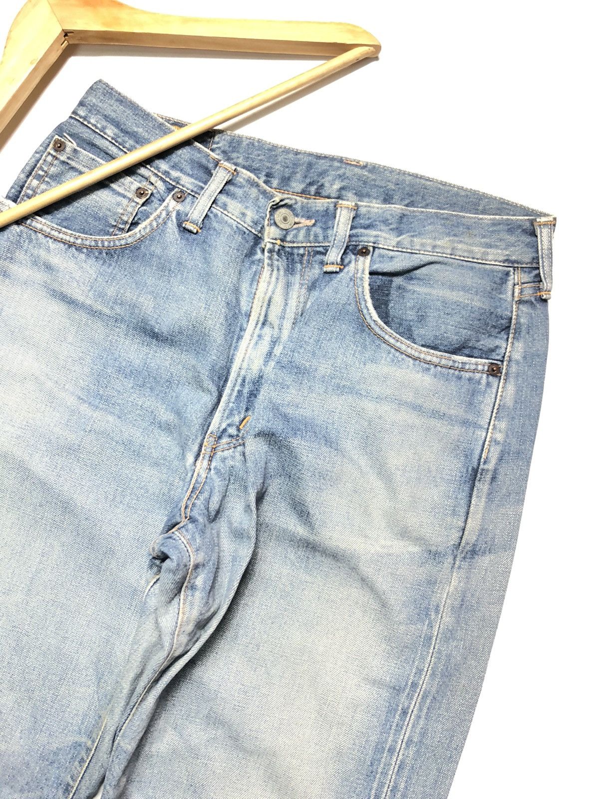 Japanese Brand × Salvage × Vintage VINTAGE SOMETHING SELVEDGE BLUE WASH DENIM Size US 30 / EU 46 - 2 Thumbnail