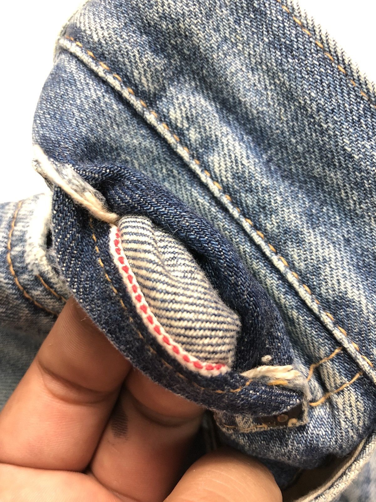Japanese Brand × Salvage × Vintage VINTAGE SOMETHING SELVEDGE BLUE WASH DENIM Size US 30 / EU 46 - 4 Thumbnail